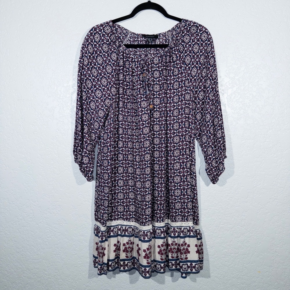 Atmosphere Navy Geometric Print‎ Shift Dress Size 16